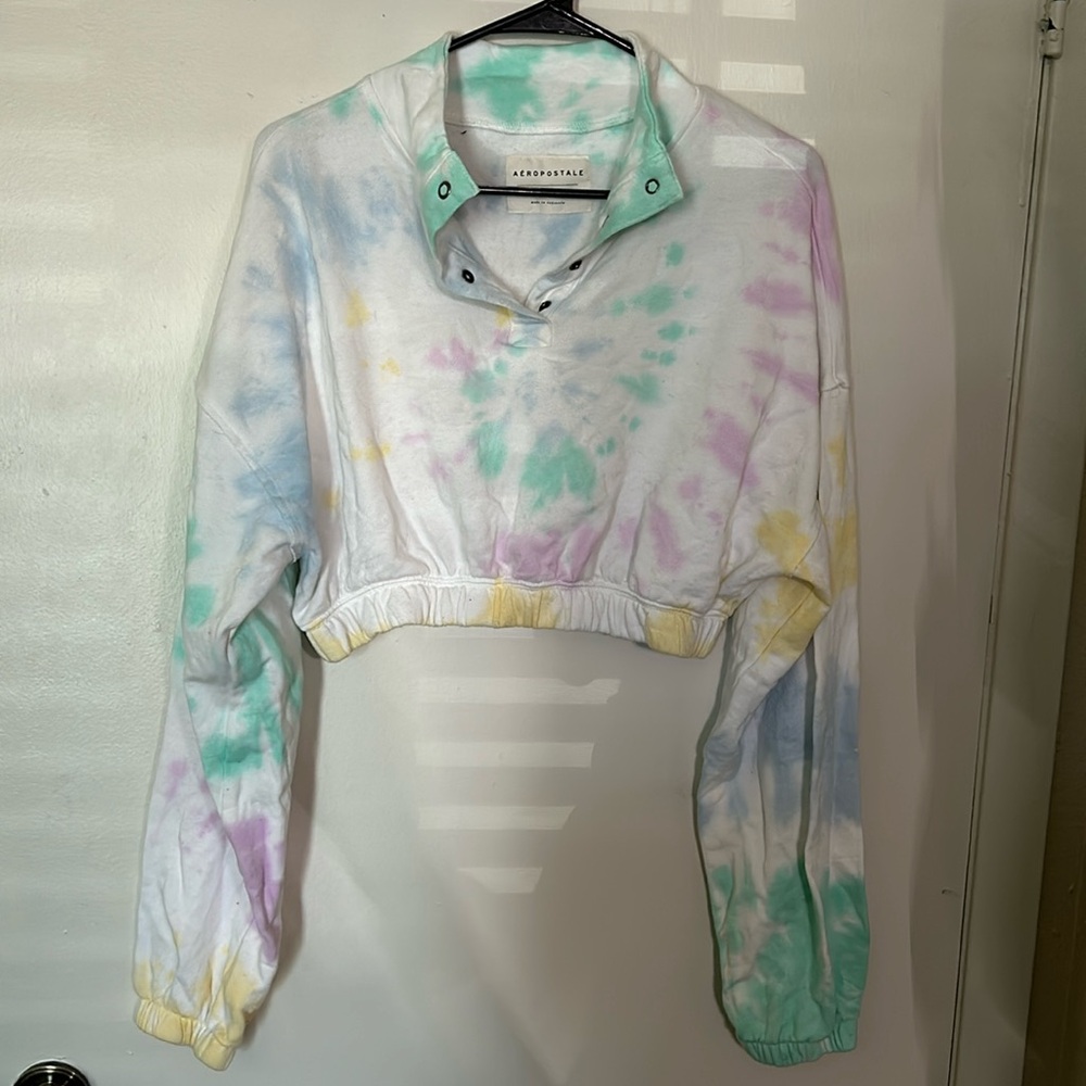 Aeropostale medium tie-dye crop sweater